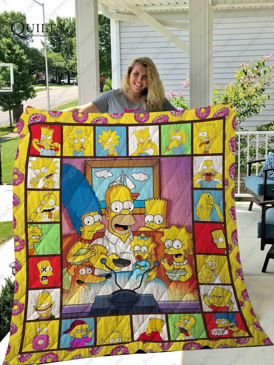 The Simpsons All Season Plus Size Quilt Blanket Ver 2 and Home Decor