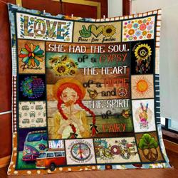 The Soul Of A Hippie Girl Quilt Blanket and Home Decor
