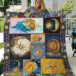 The Sun And The Moon Quilt Blanket Great Customized Gifts For Birthday Christmas Thanksgiving Perfect Gifts For Sun And Moon Lover and Home Decor