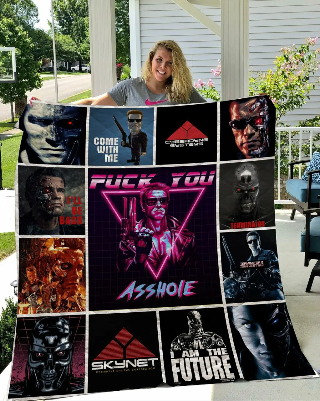 The Terminator Quilt Blanket V3 Quilt and Home Decor