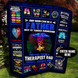 Therapist Dad Personalized Quilt Blanket Bbb100621Sm and Home Decor