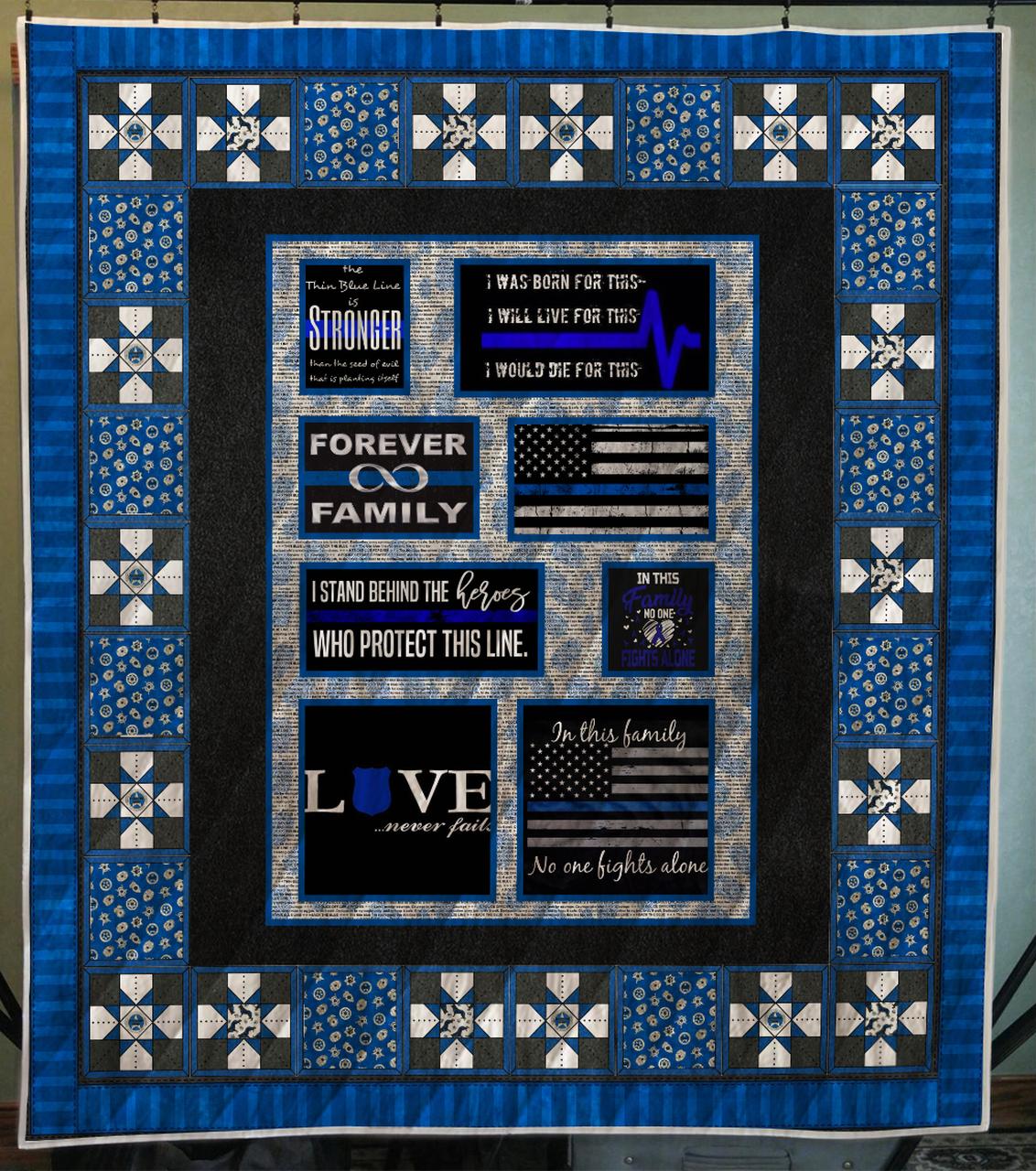 Thin Blue Line Quilt and Home Decor