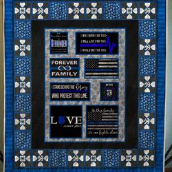 Thin Blue Line Quilt and Home Decor