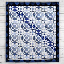 Thin Blue Line Wave Blanket  Quilt and Home Decor