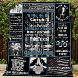 Thin Gray Line Correction Officer Blanket Kc1807 Quilt and Home Decor