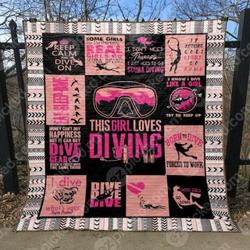 This Girl Love Diving Quilt Blanket Tt99  Quilt and Home Decor
