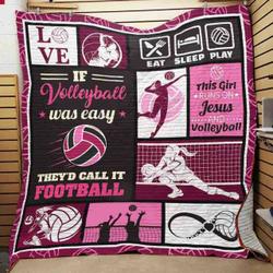 This Girl Runs On Jessu And Volleyball Quilt Blanket Great Customized Blanket Gifts For Birthday Christmas Thanksgiving and Home Decor