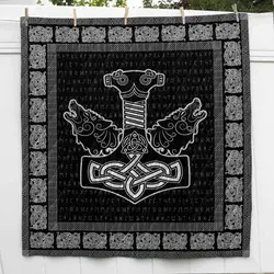 Thor Hammer Viking Wolf Cl2100520Mdq Quilt Blanket and Home Decor