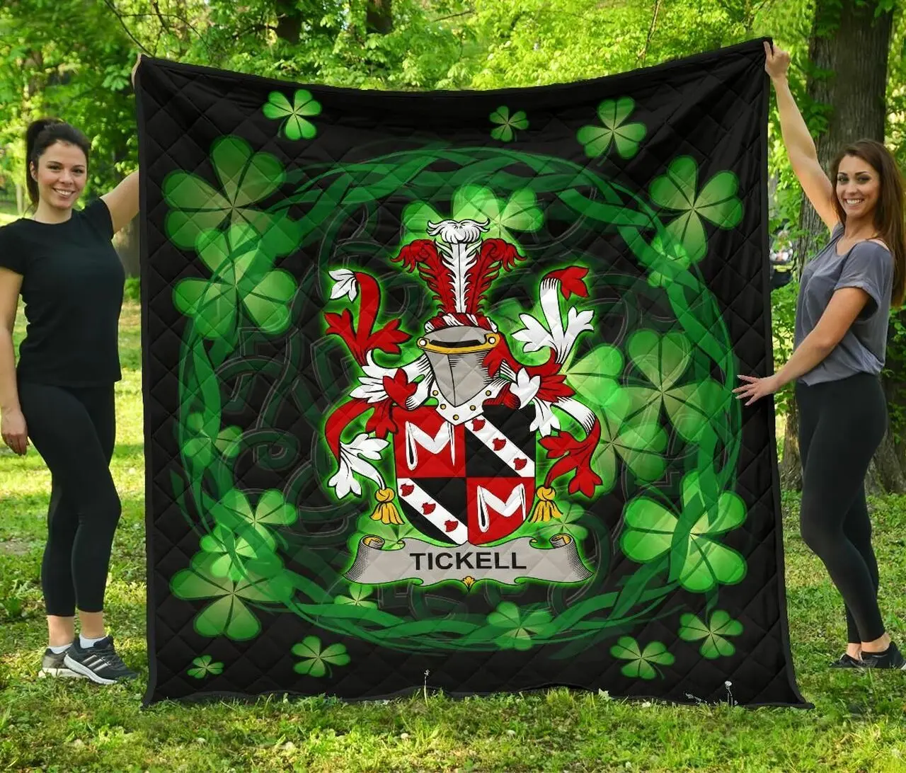 Tickell Ireland Irish Celtic Shamrock Knot Circle JFJ13650 3D Customized Quilt 2707 and Home Decor