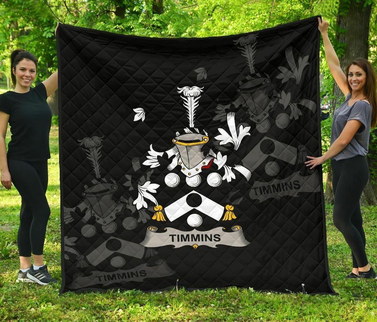 Timmins Ireland Irish Family Crest JFJ13695 3D Customized Quilt 2707 and Home Decor