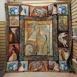 Tlmus Cat Quilt Blanket Ver 7 and Home Decor