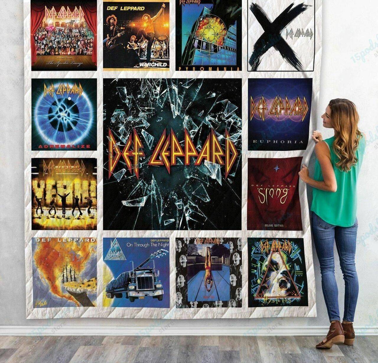 Tlmus Def Leppard Quilt Blanket Ver 3 and Home Decor