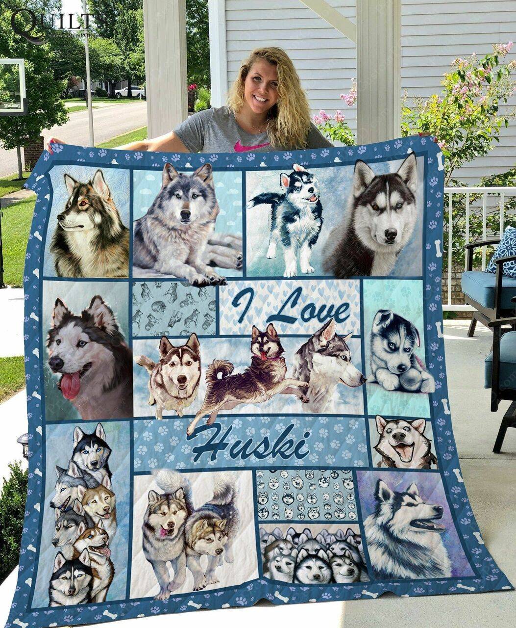 Tlmus Husky Quilt Blanket and Home Decor