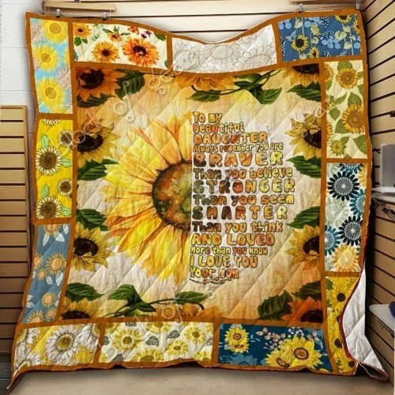To My Beautiful Daughter, Sunflower Cl19100877Mdq Quilt Blanket and Home Decor