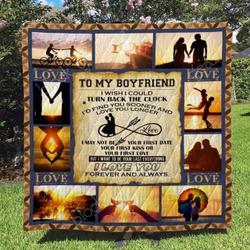 To My Boyfriend Blanket Kc1507 Quilt and Home Decor