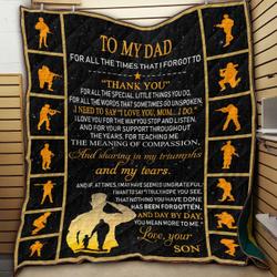 To My Dad JK18 NTTH011298 3D Customized Quilt and Home Decor