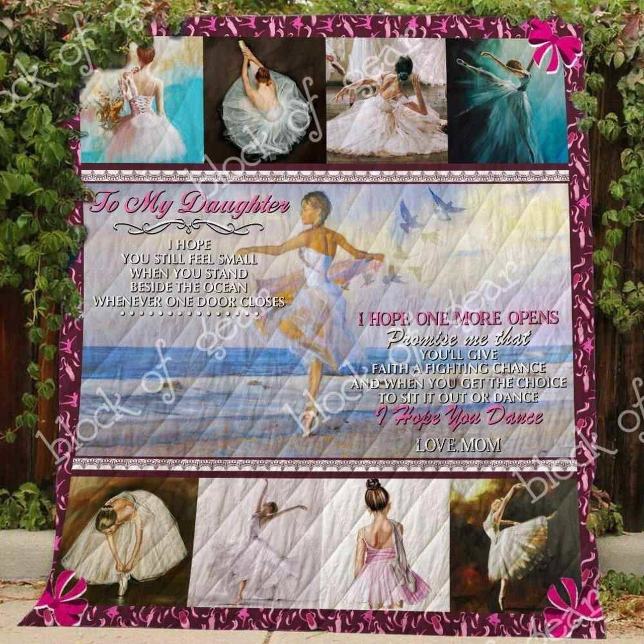 To My Daughter Ballet Blanket Kc1707 Quilt and Home Decor