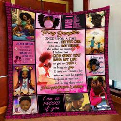To My Daughter Black Girl Quilt Blanket and Home Decor