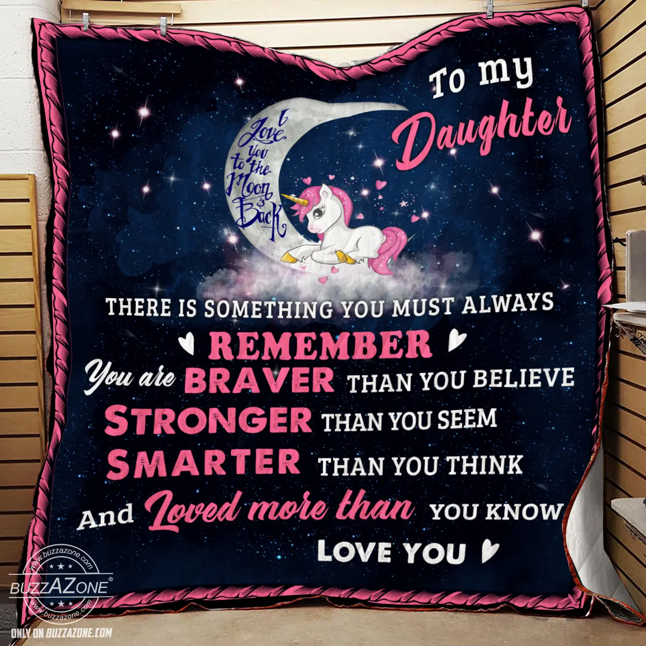 To My Daughter Braver Stronger Smarter Loved Qh Quilt and Home Decor