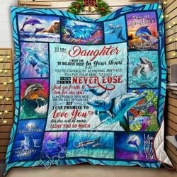 To My Daughter, Dolphin Quilt Blanket and Home Decor