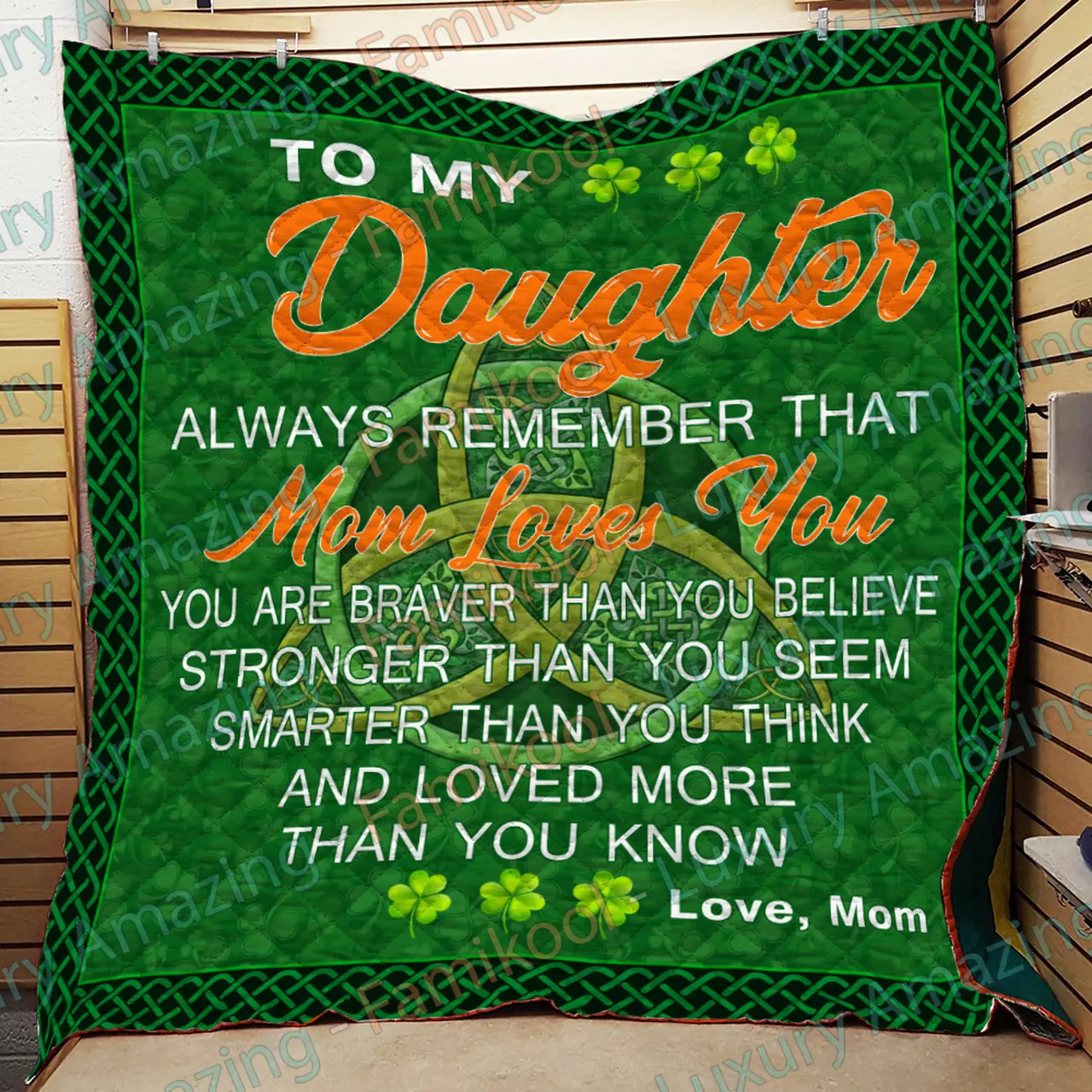 To My Daughter Heart Quilt and Home Decor