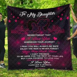 To My Daughter JFJ13739 3D Customized Quilt 2707 and Home Decor
