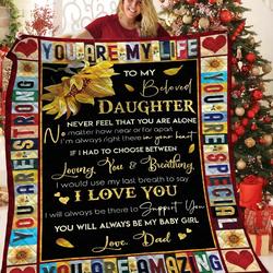 To My Daughter JFJ13745 3D Customized Quilt 2707 and Home Decor