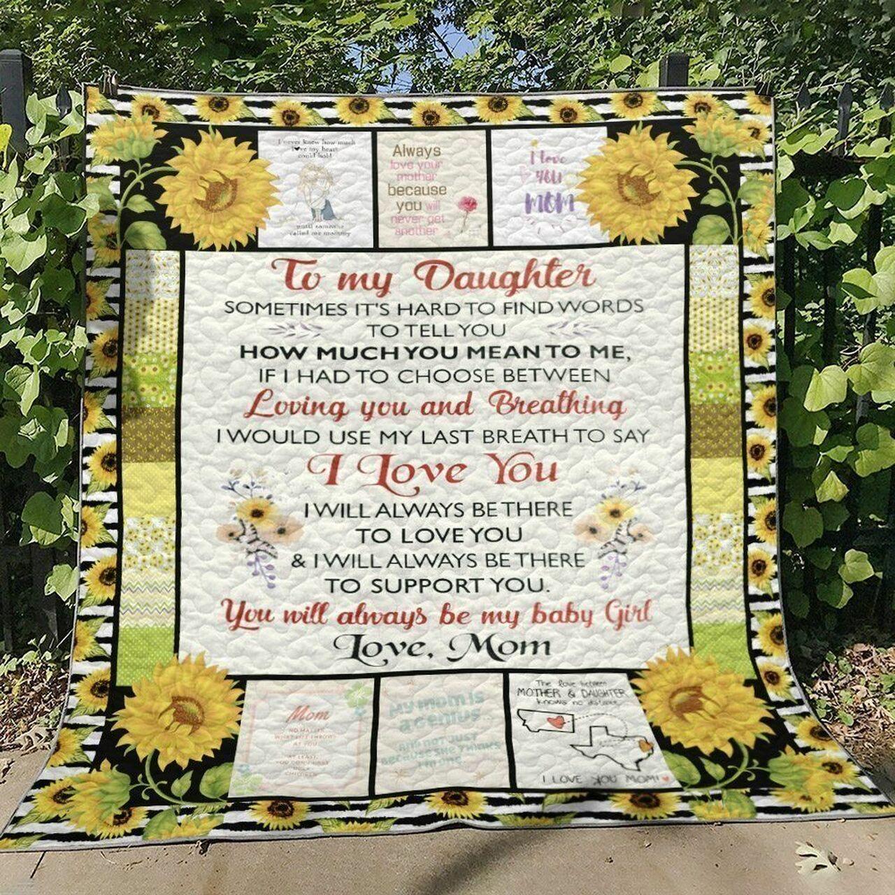To My Daughter Loving You Hn170741 Quilt Blanket and Home Decor