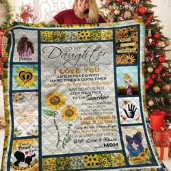 To My Daughter Sunwer JFJ13750 3D Customized Quilt 2707 and Home Decor