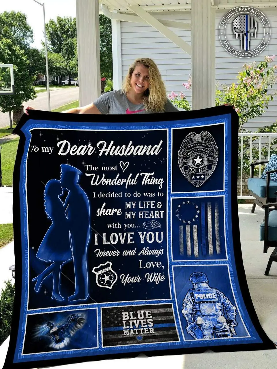 To My Dear Husband Blanket Quilt and Home Decor