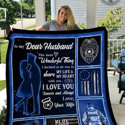 To My Dear Husband Blanket  Quilt and Home Decor
