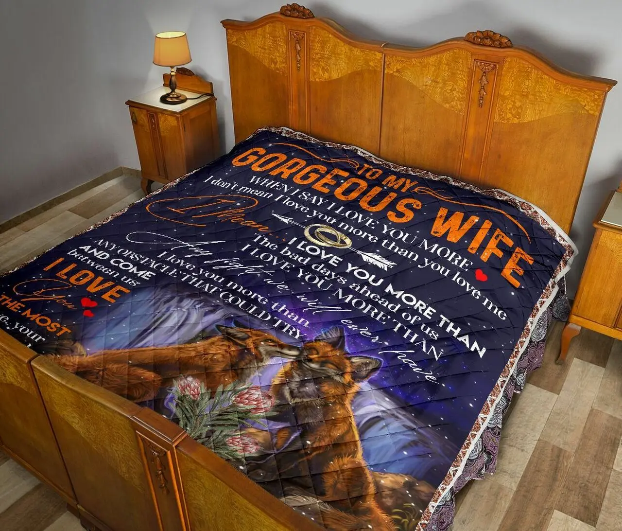 To My Gorgeous Wife Quilt Blanket Dhc02011717Dd and Home Decor