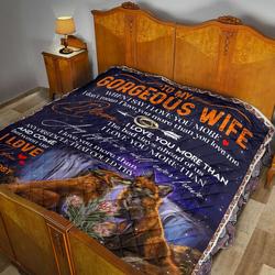 To My Gorgeous Wife Quilt Blanket Dhc02011717Dd and Home Decor