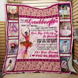 To My Granddaughter Ballet JFJ13754 3D Customized Quilt 2707 and Home Decor