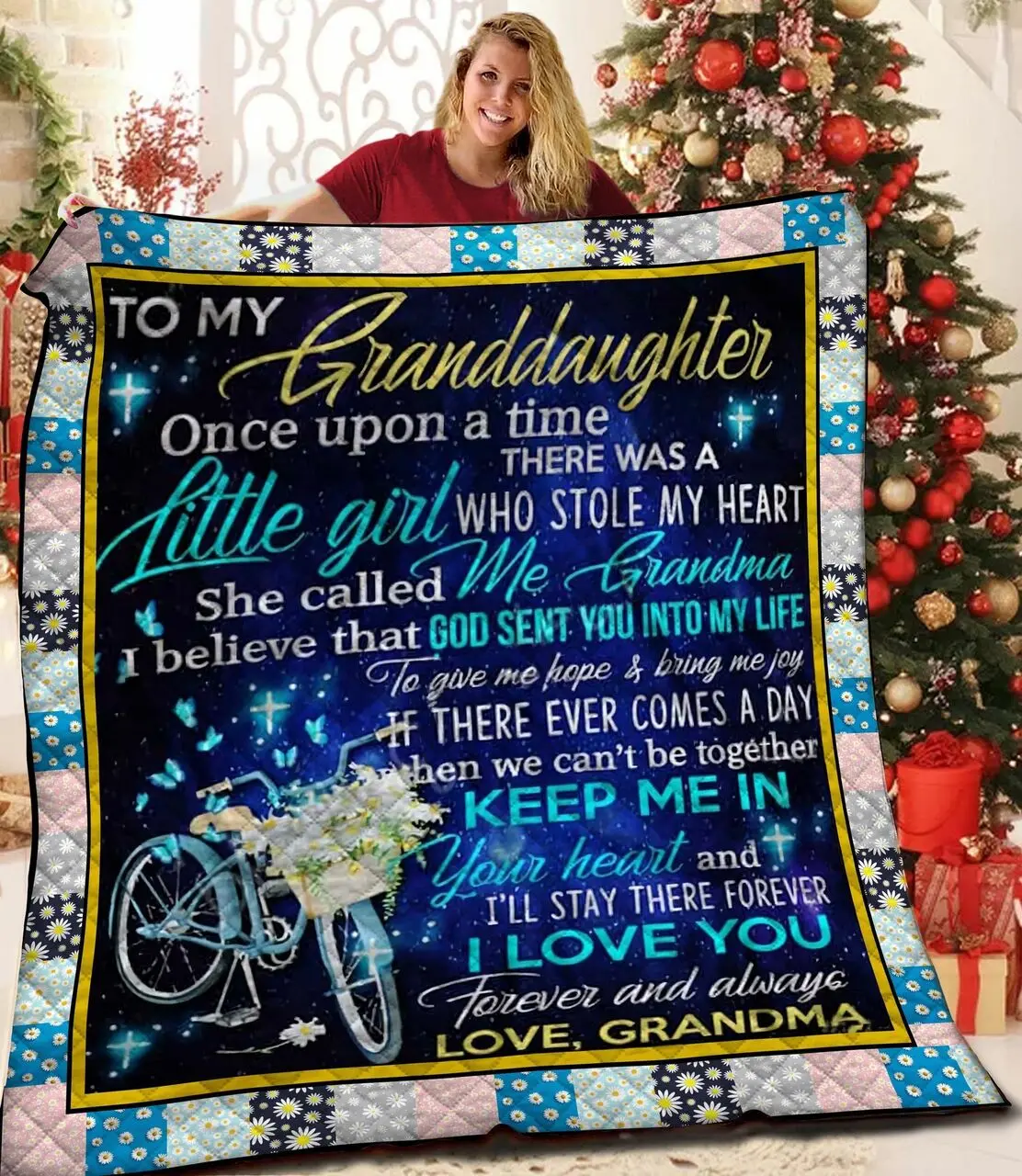 To My Granddaughter Grandma JFJ13756 3D Customized Quilt 2707 and Home Decor