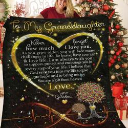 To My Granddaughter JFJ13766 3D Customized Quilt 2707 and Home Decor