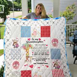 To My Granddaughter Quilt Blank 01 and Home Decor