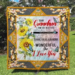 To My Grandma Blanket Kc1307 Quilt and Home Decor