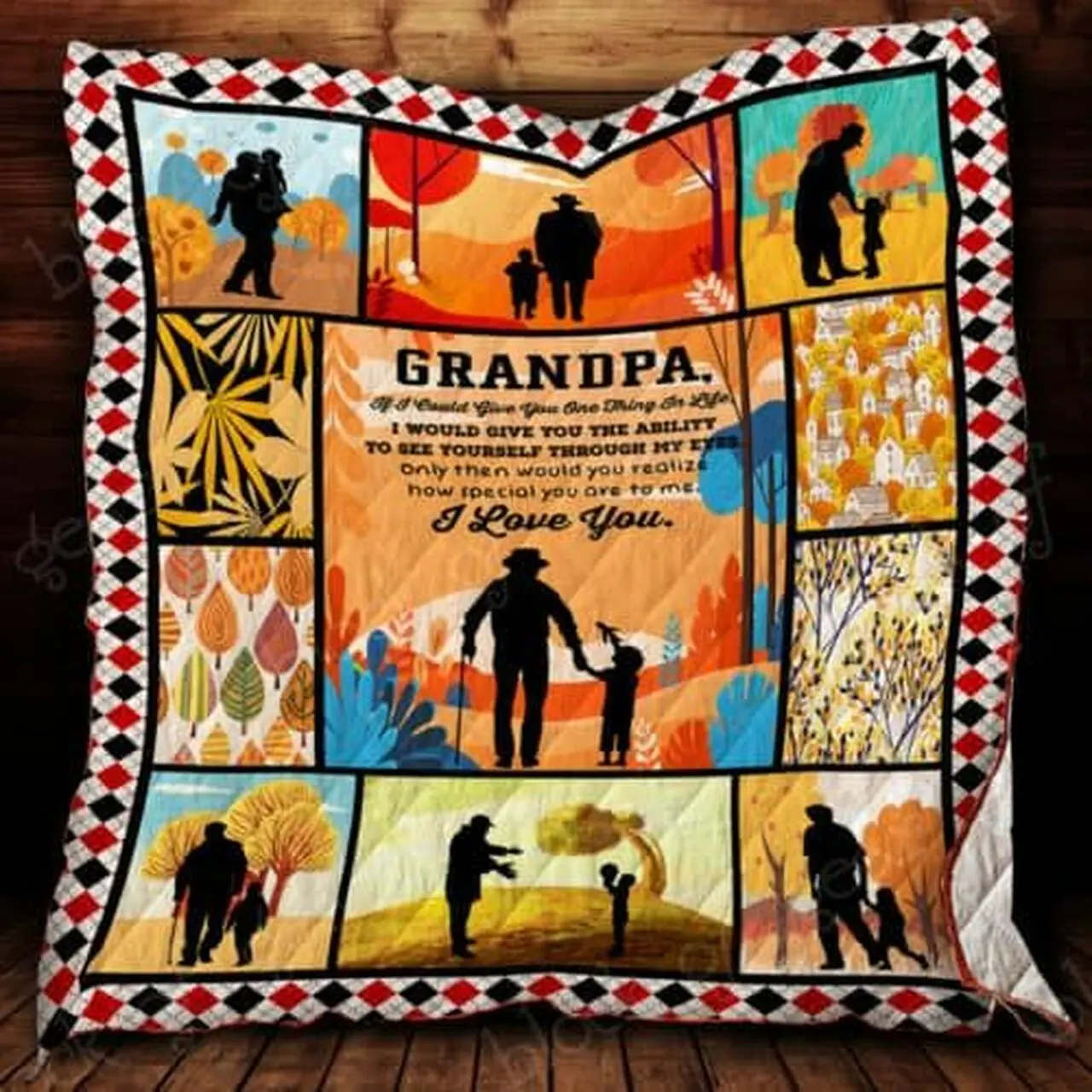 To My Grandpa Cl22100518Mdq Quilt Blanket and Home Decor