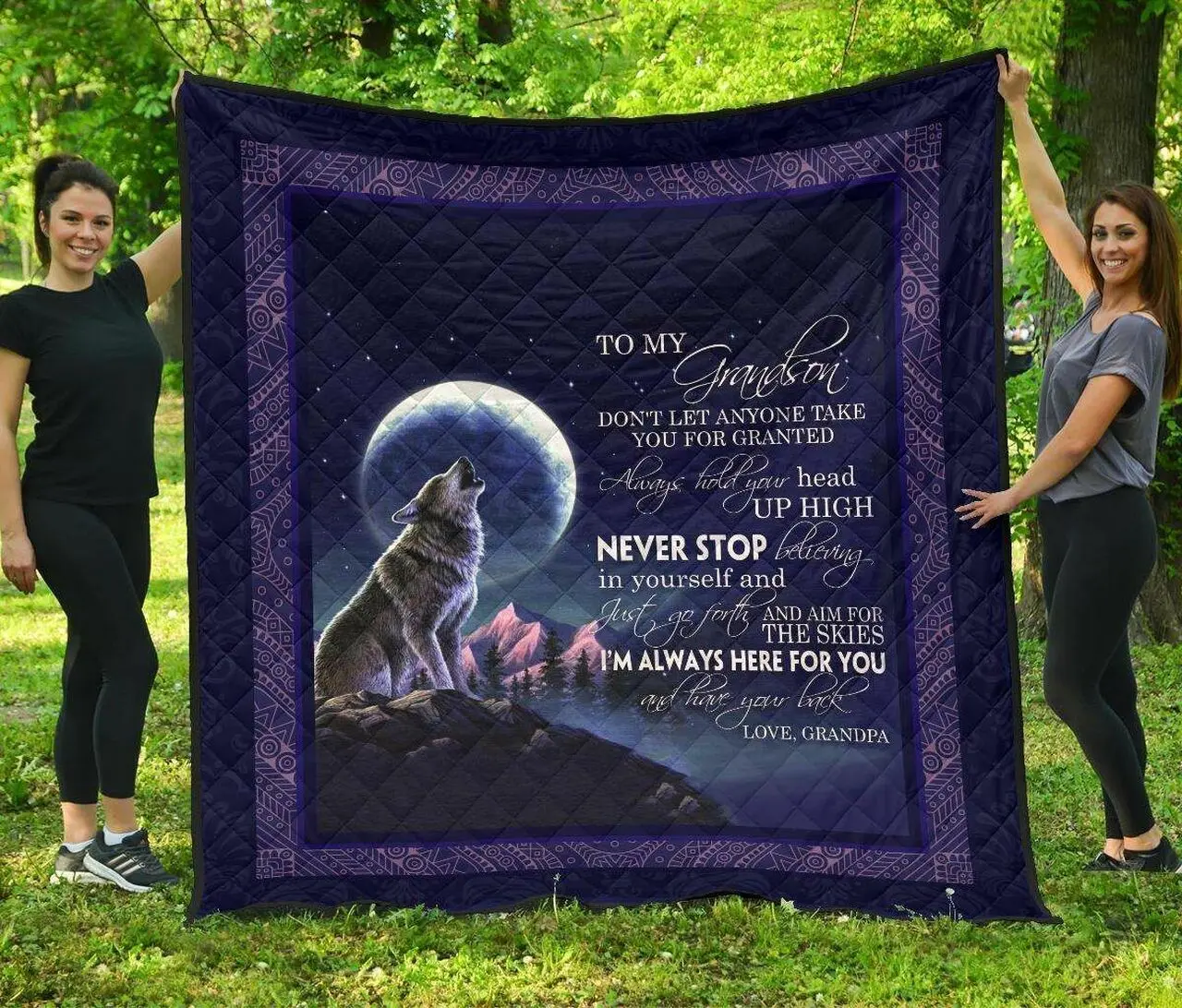 To My Grandson JFJ13784 3D Customized Quilt 2707 and Home Decor