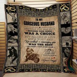 To My Husband Meeting You 1 Blanket Th0907 Quilt and Home Decor