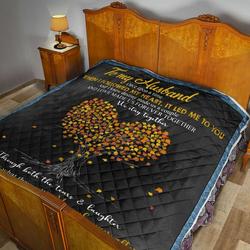 To My Husband Quilt Las and Home Decor