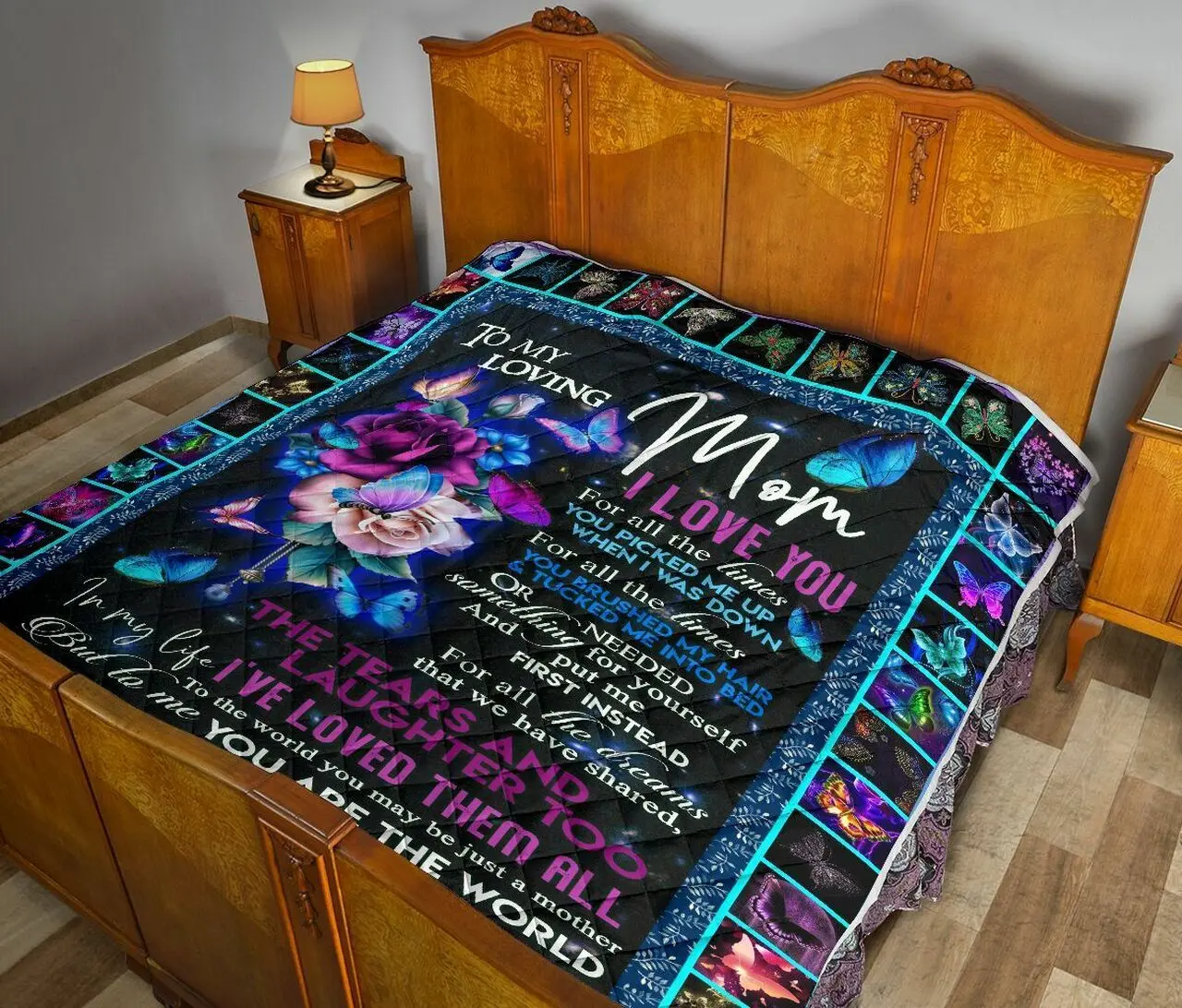 To My Loving Mom Quilt Fep and Home Decor