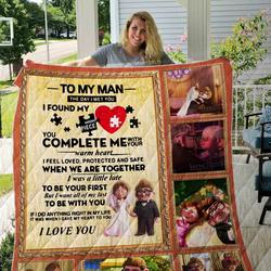 To My Man Quilt Blanket 01 and Home Decor