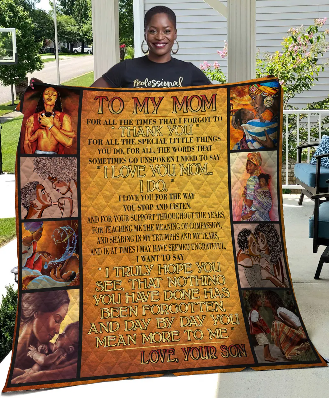 To My Mom I Love You Mom I Do Quilt and Home Decor