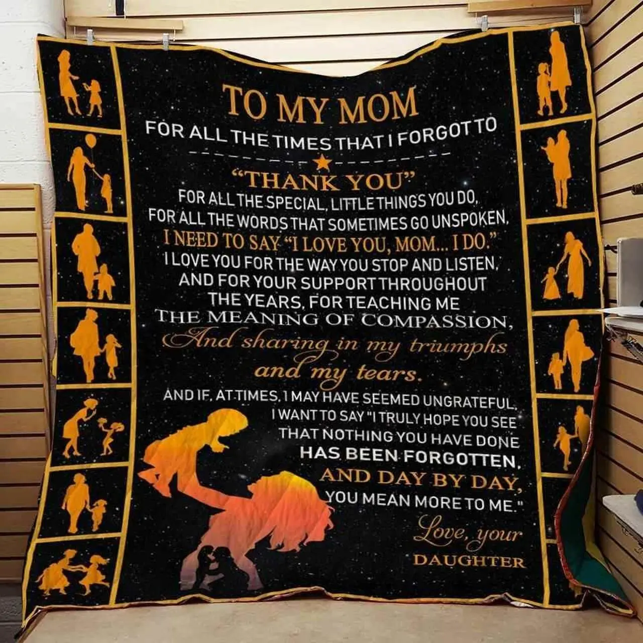 To My Mom Thank You Blanket Th0907 Quilt and Home Decor