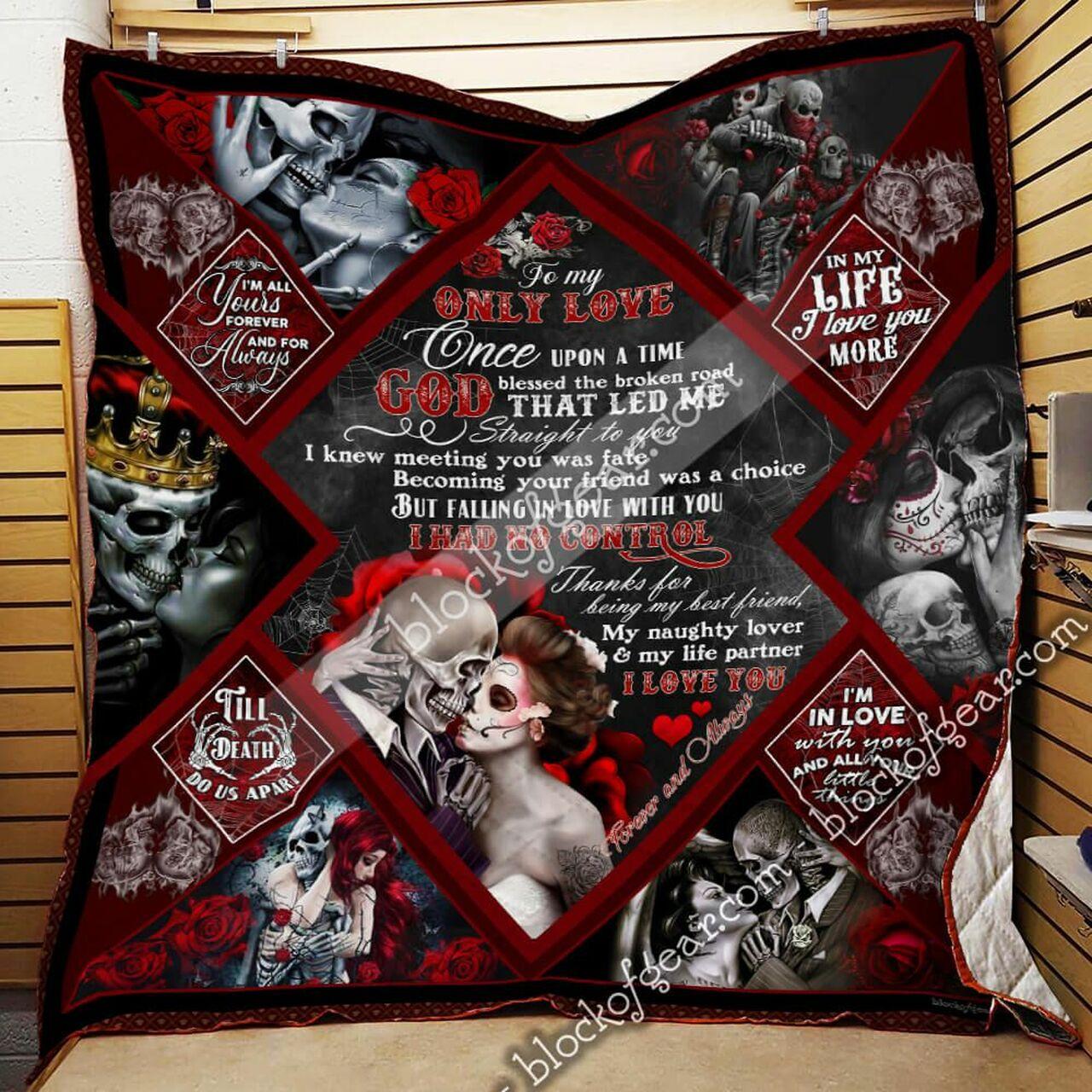 To My Only Love, Skull Couple Quilt Blanket and Home Decor