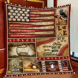 To My Son Baseball Quilt Blanket and Home Decor