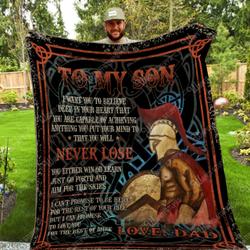 To My Son, Dad Always Here For You Quilt Pn80 and Home Decor
