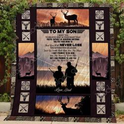 To My Son Hunting Blanket Kc1507 Quilt and Home Decor